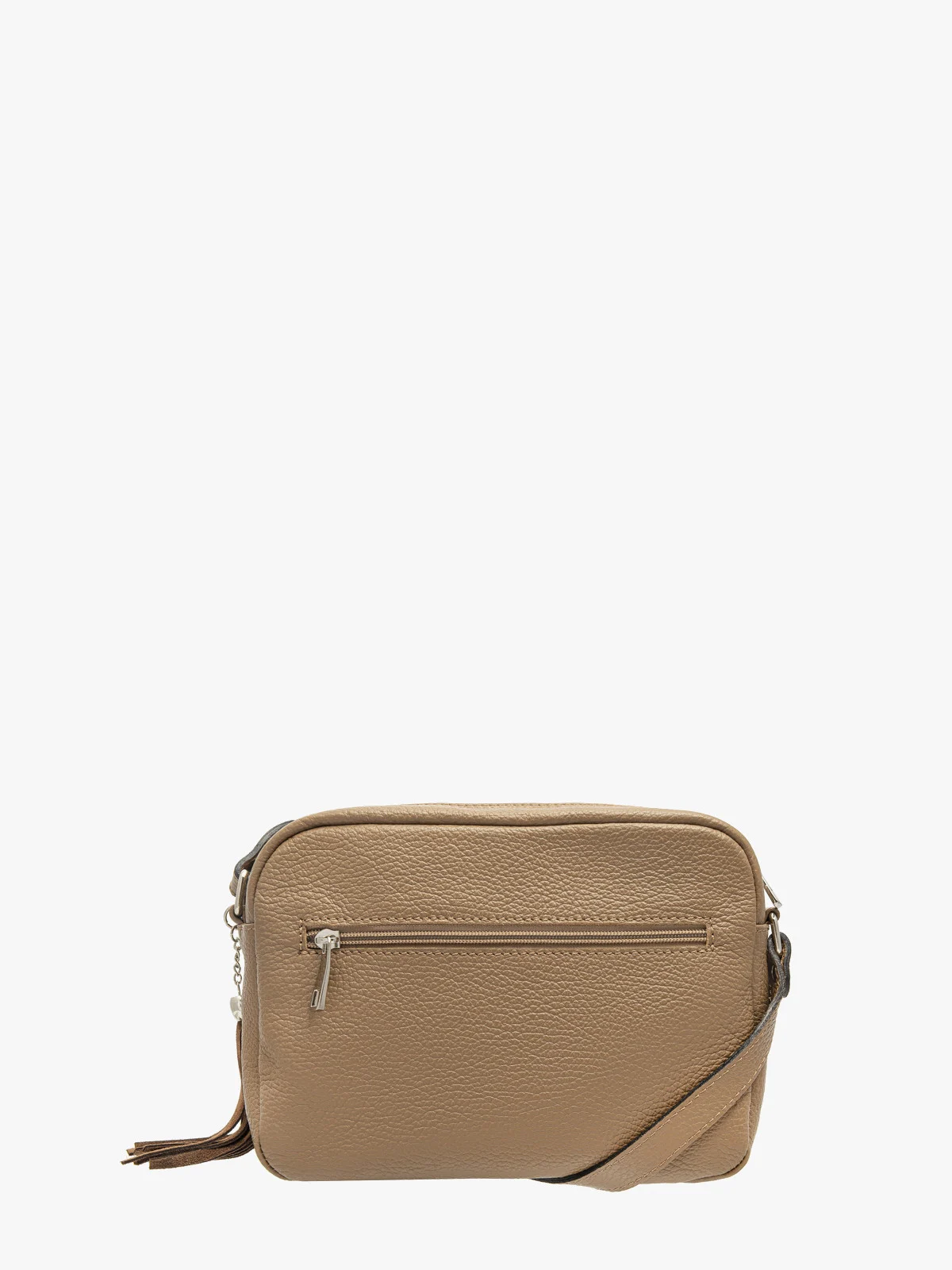 Brązowa torebka z ozdobnym frędzlem