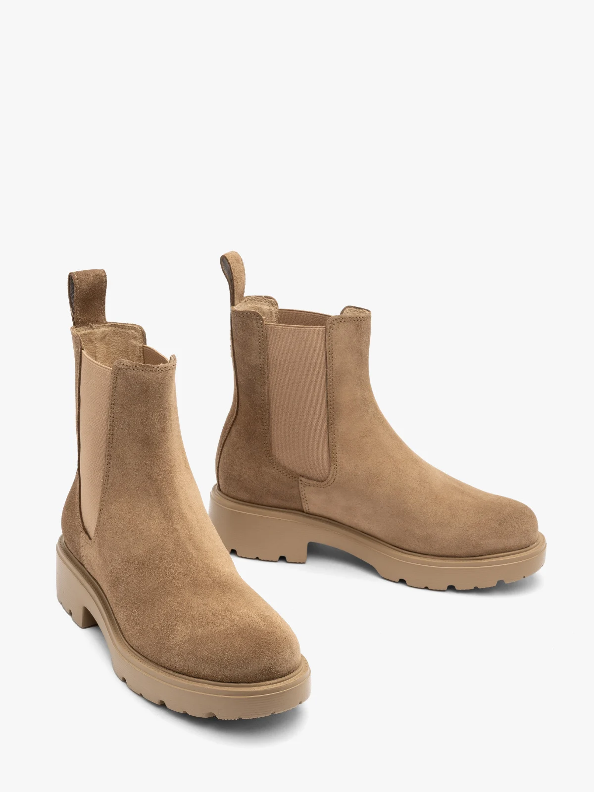 Beżowe sztyblety damskie na lekkiej podeszwie