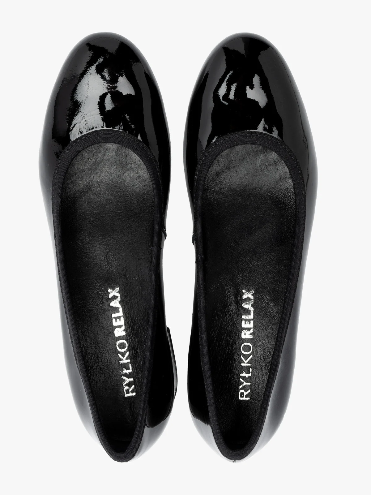 Czarne, lakierowane czółenka damskie