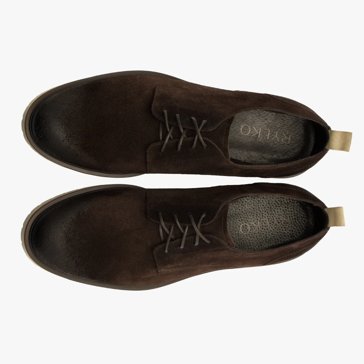 Ciemnobrązowy, welurowy półbut męski