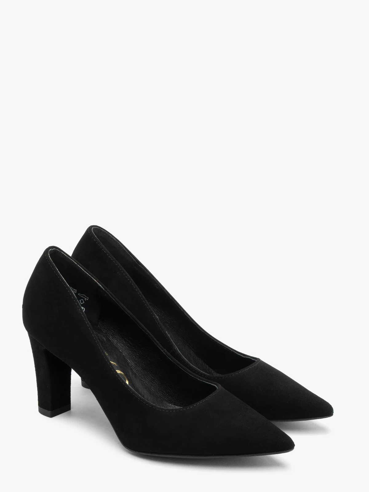 Czarne czółenka na grubej szpilce