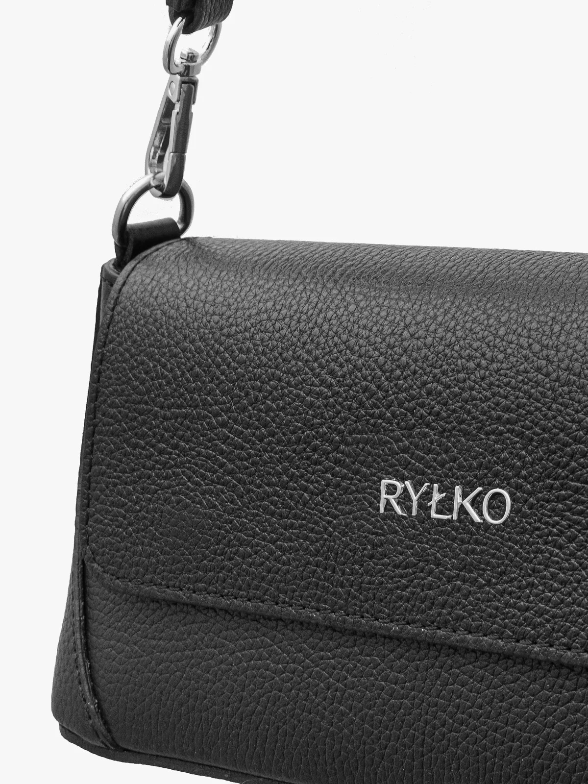 Elegancka, czarna torebka z dwoma paskami