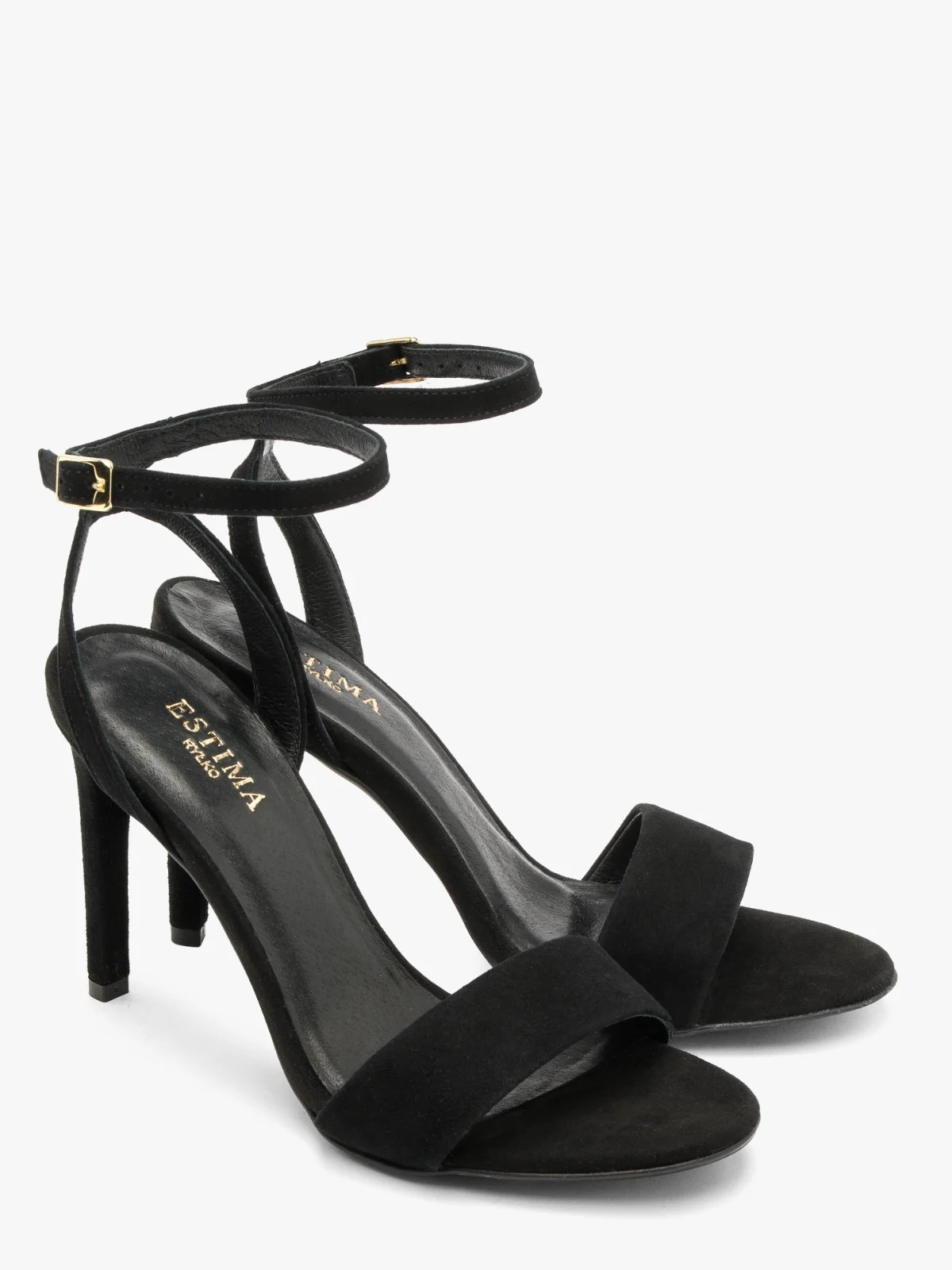 Czarne sandały na wysokiej szpilce