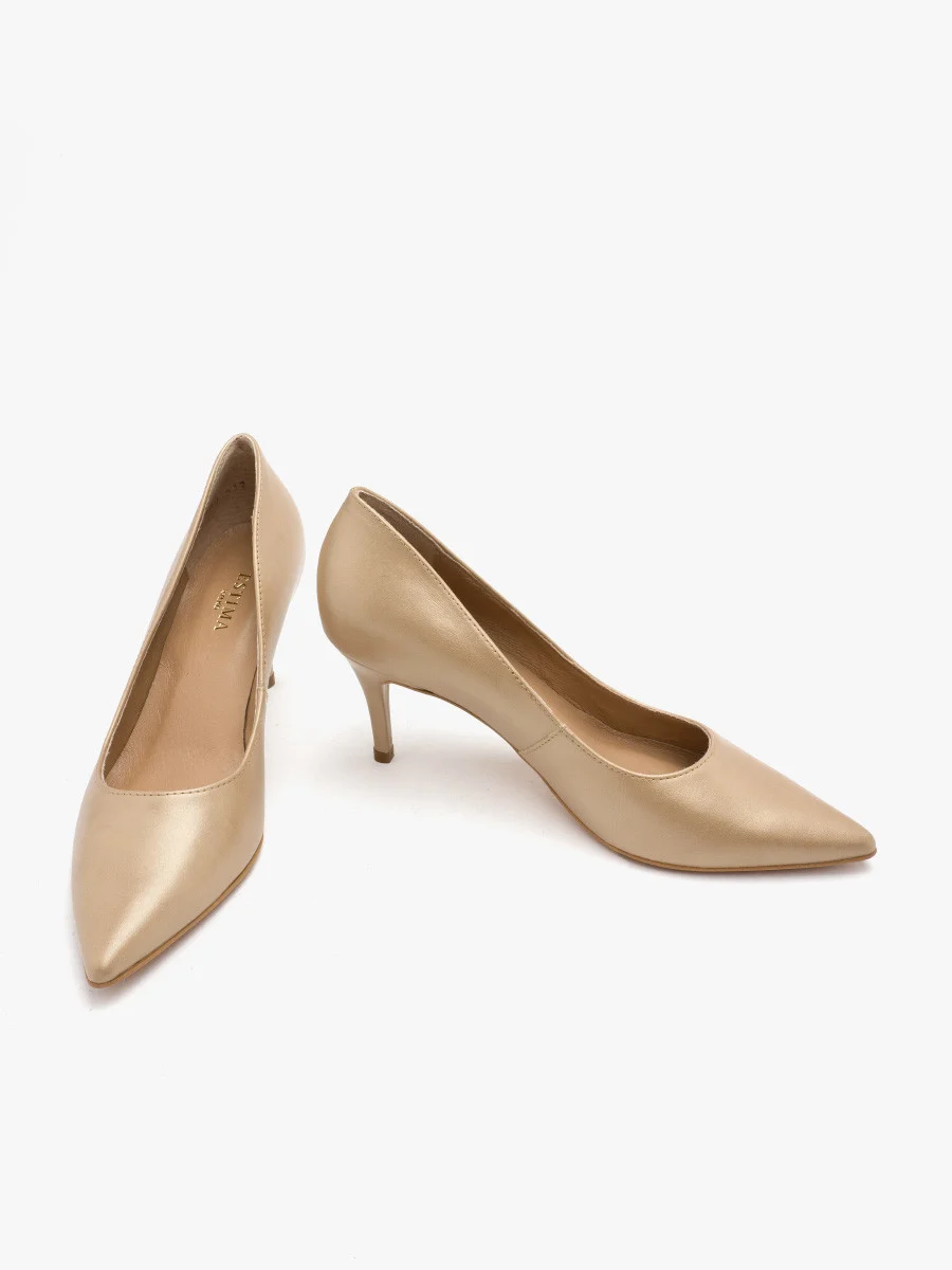 Platynowe skórzane czółenka