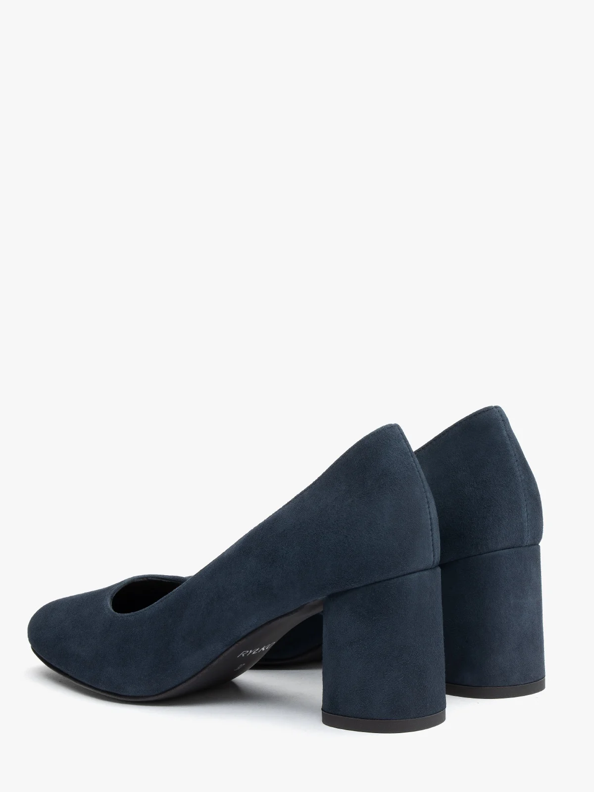 Granatowe czółenka damskie z okrągłym noskiem