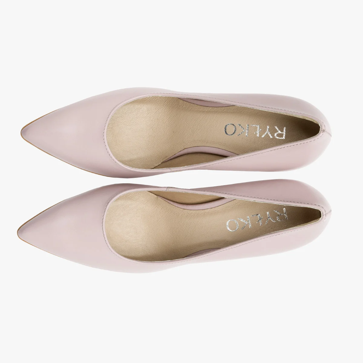 Liliowe czółenka na lakierowanej szpilce