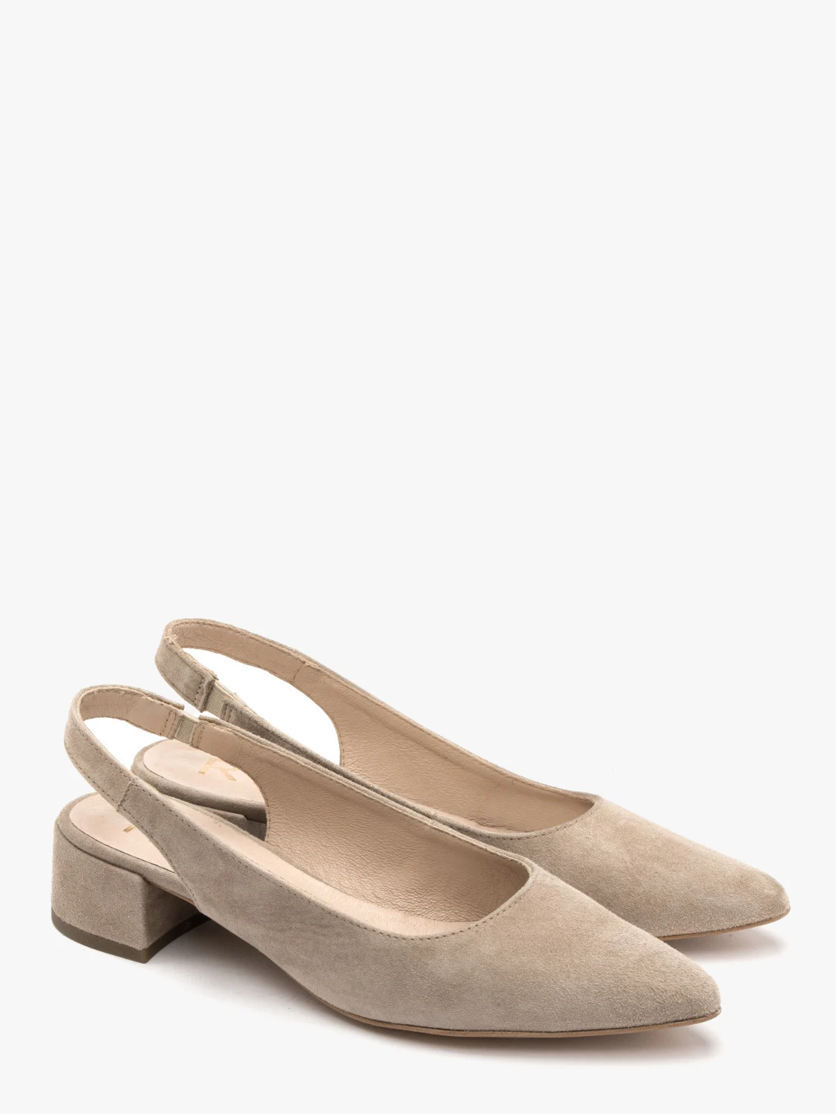 Beżowe czółenka z otwartą piętą