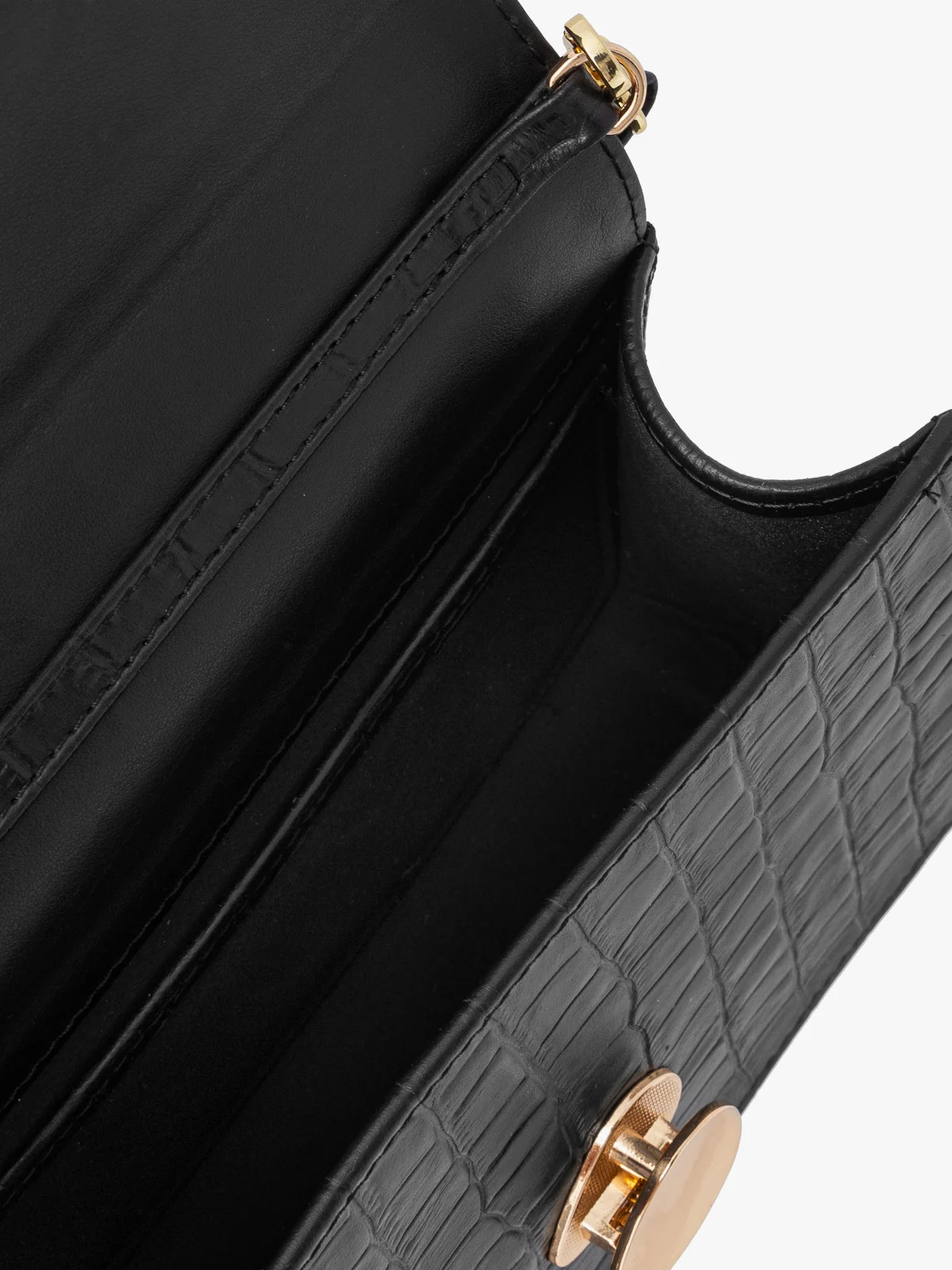 Elegancka, czarna torebka z motywem zwierzęcym