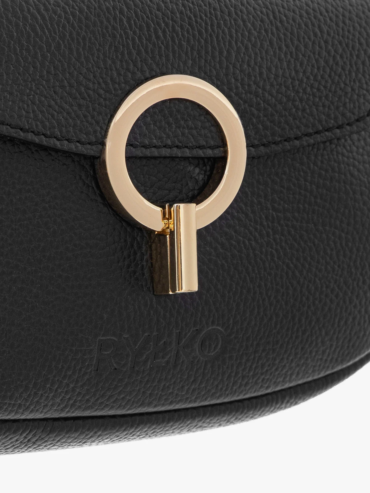 Elegancka torebka z dwoma paskami oraz złotymi detalami