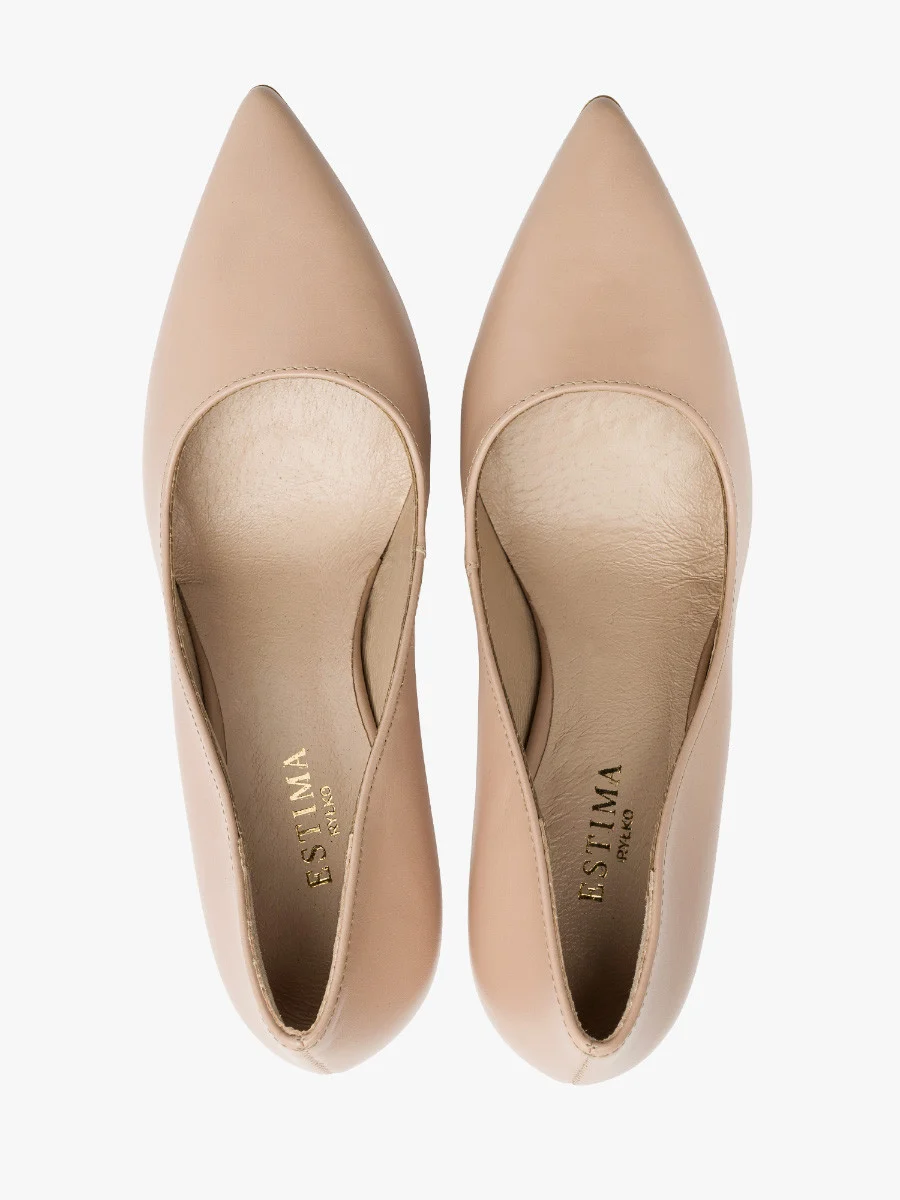 Beżowe czółenka na wysokim obcasie