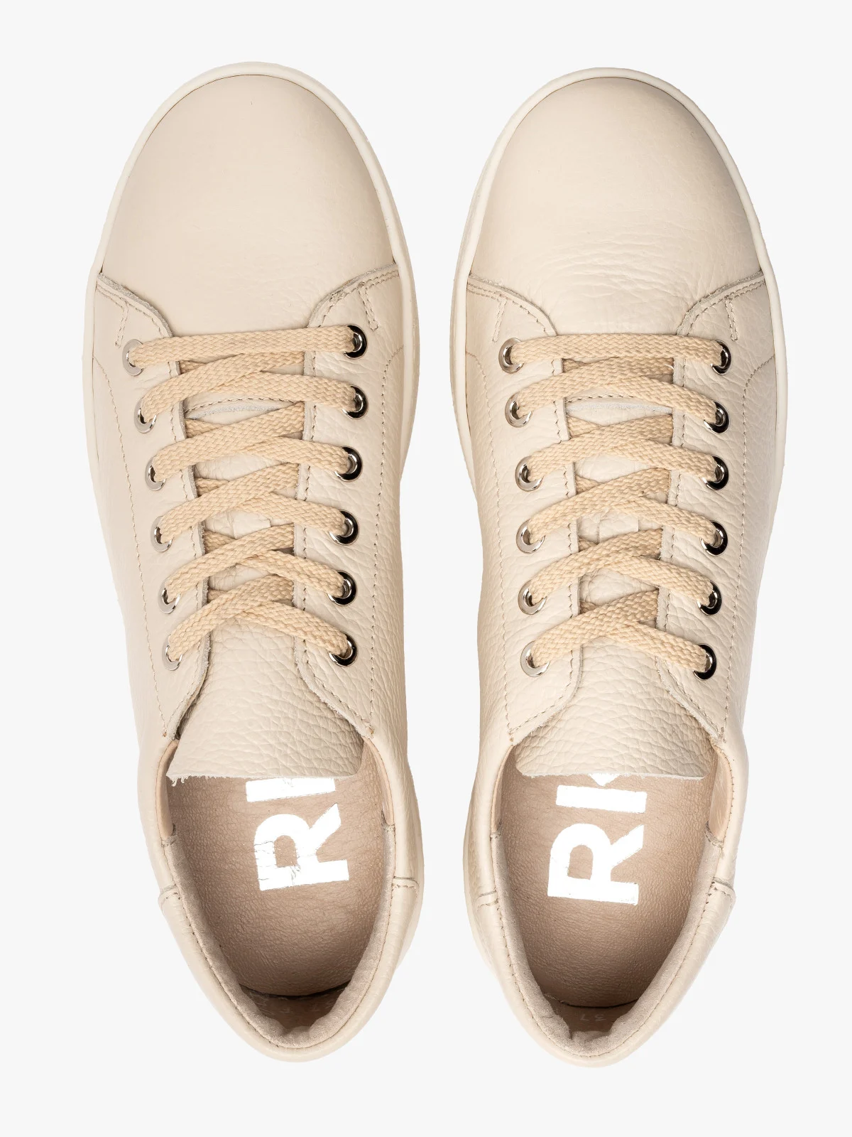 Kremowe półbuty sportowe na płaskim spodzie