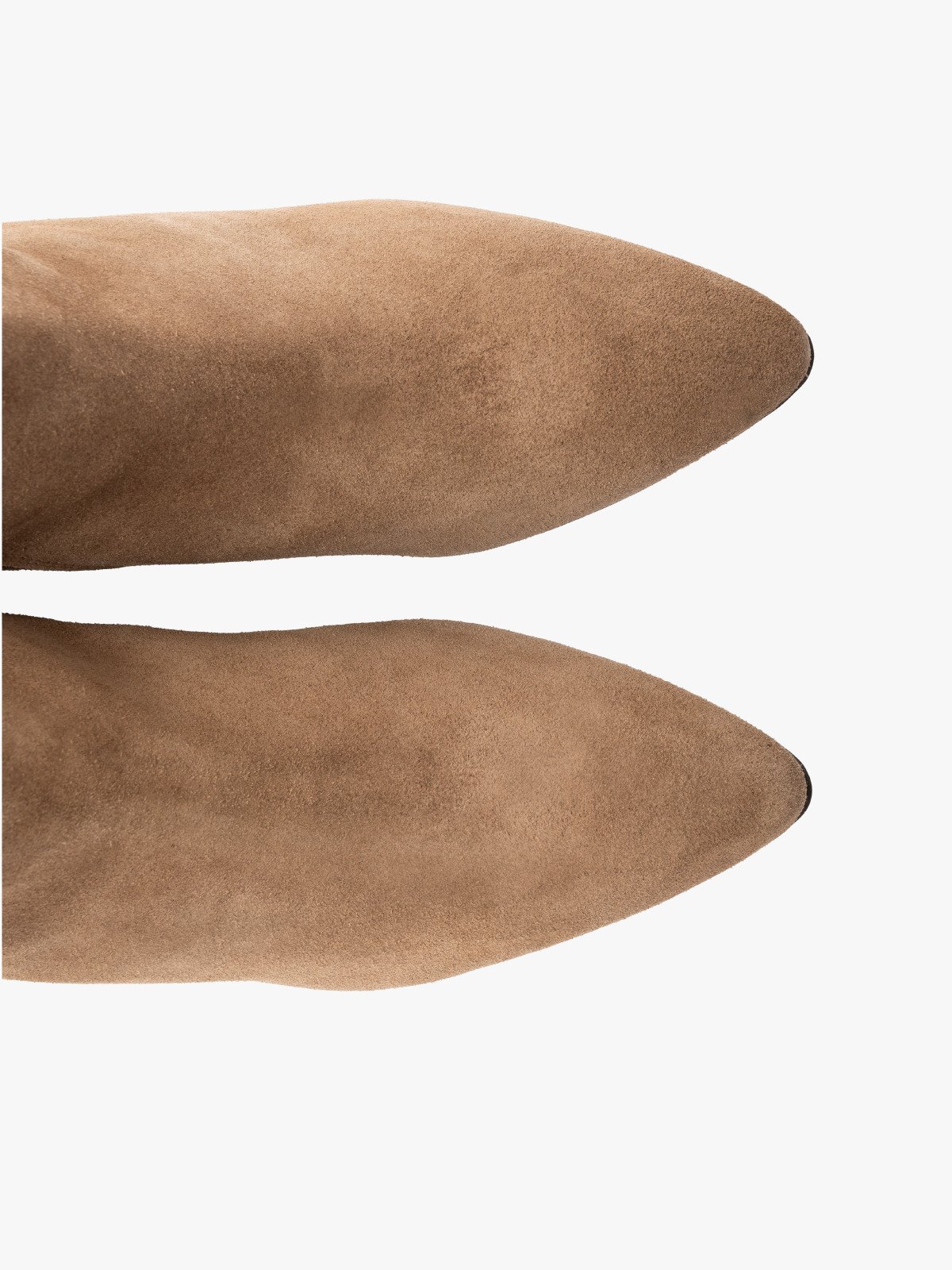 Beżowe botki damskie na owalnym słupku