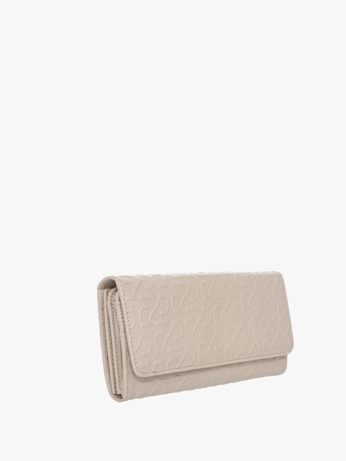 Wytłaczany beżowy portfel damski
