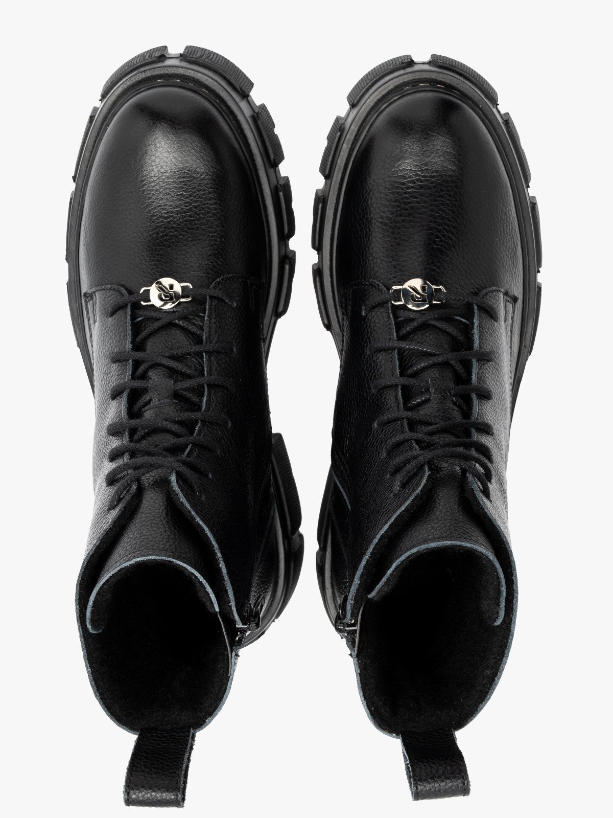 Czarne trzewiki damskie na masywnym spodzie