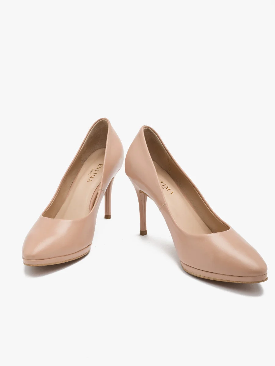 Beżowe czółenka na oblekanej szpilce