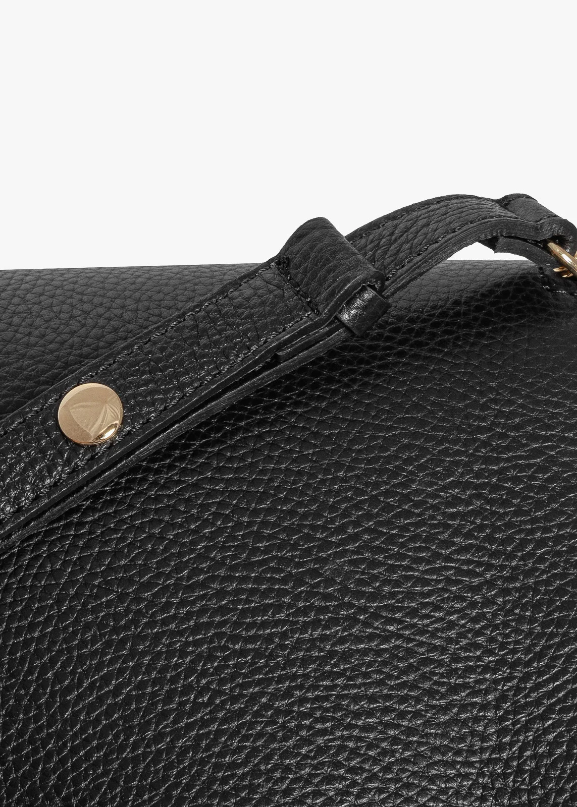 Mała, elegancka torebka na pasku ze złotymi detalami