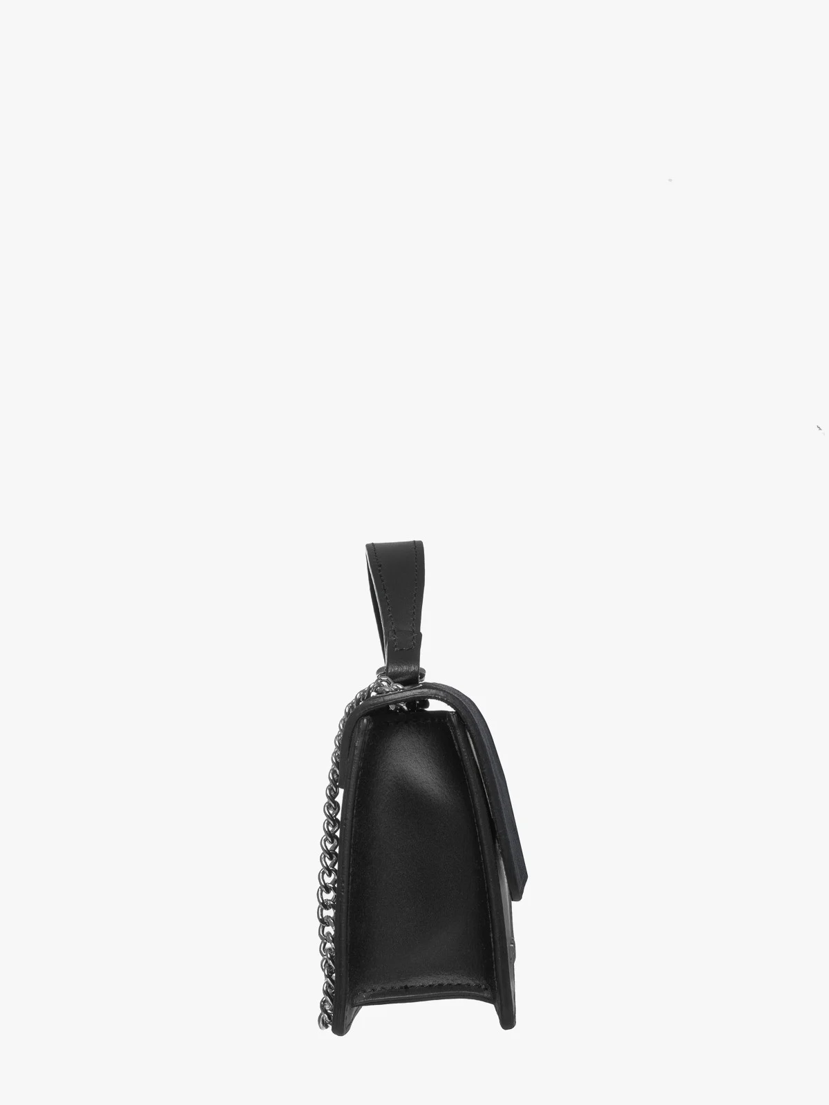 Elegancka, czarna torebka z łańcuszkowym paskiem