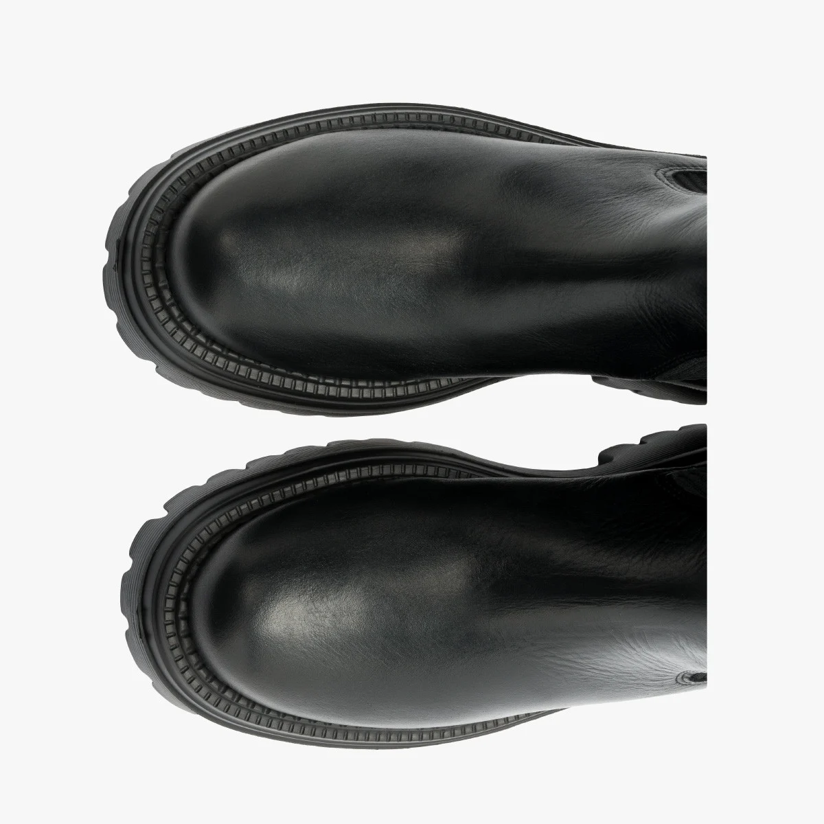 Czarne sztyblety z elastyczną tkaniną