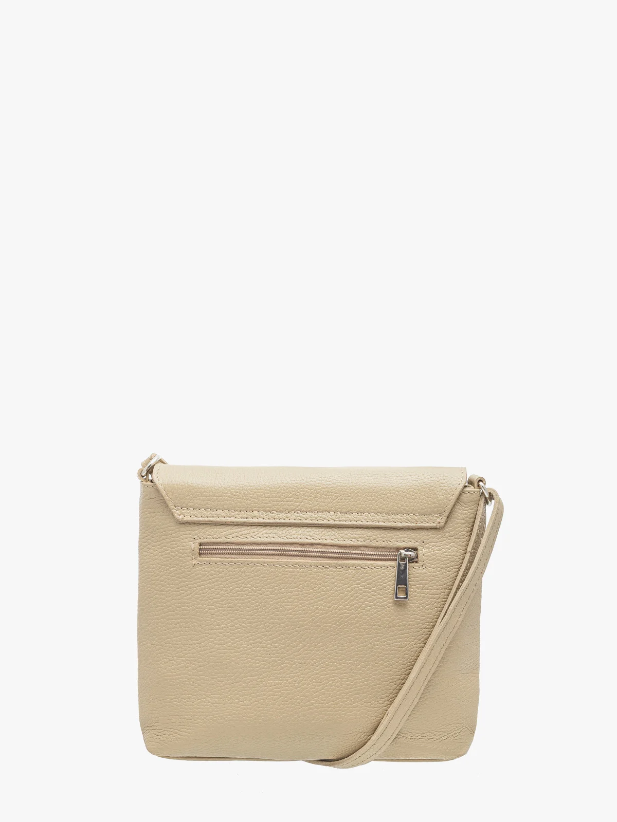 Ciemnobeżowa torebka listonoszka średniej wielkości