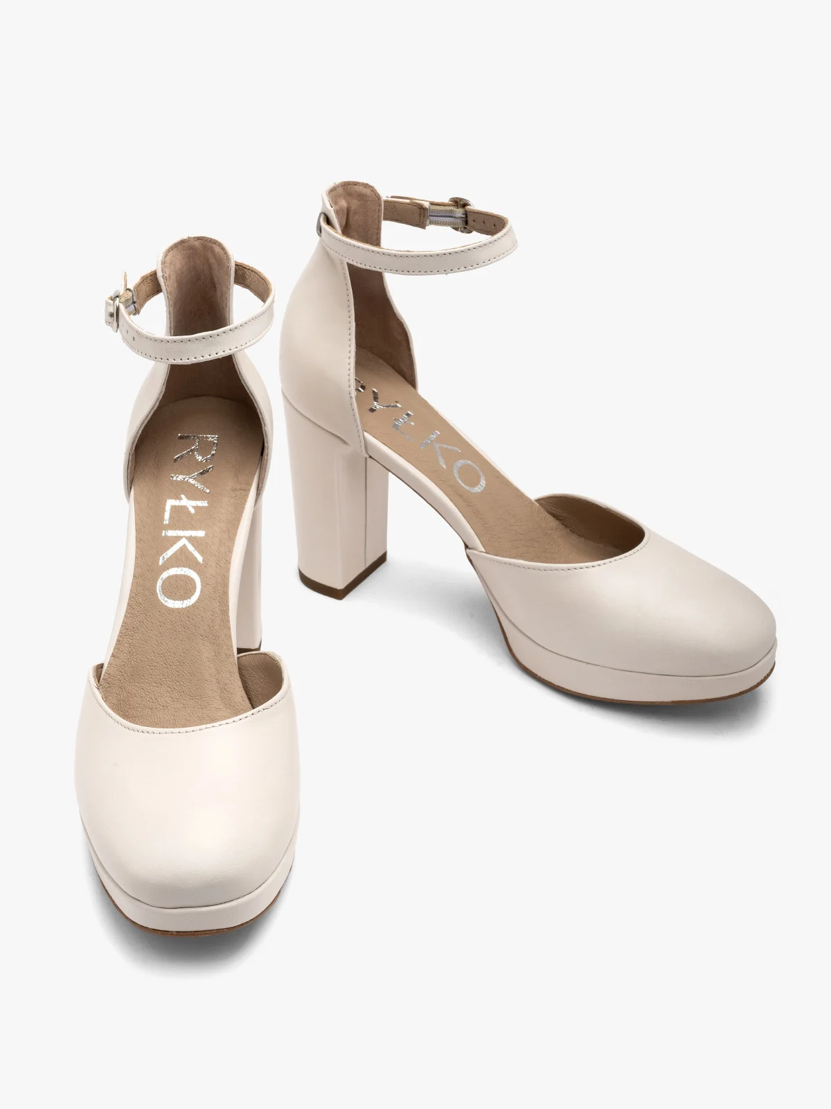 Dwuczęściowe czółenka na wysokim słupku oraz balu