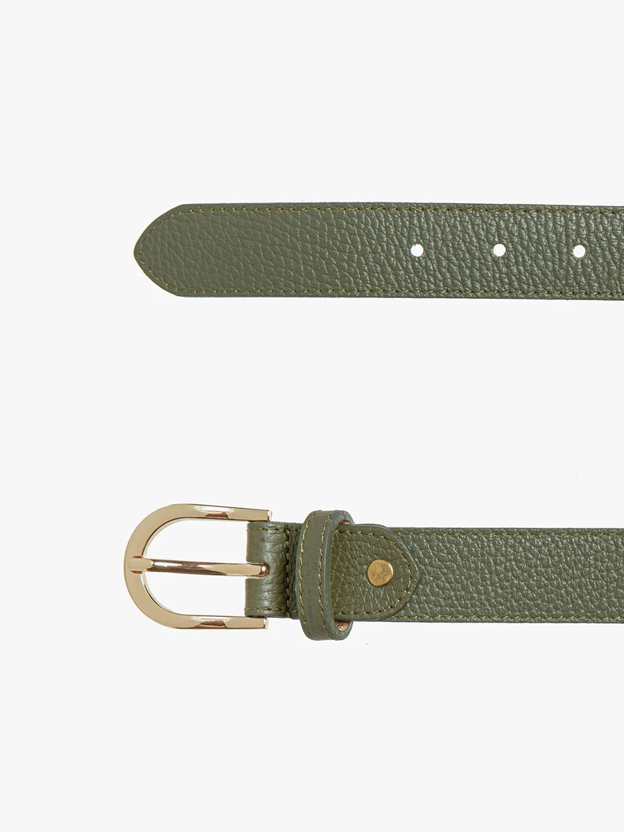 Oliwkowy pasek damski