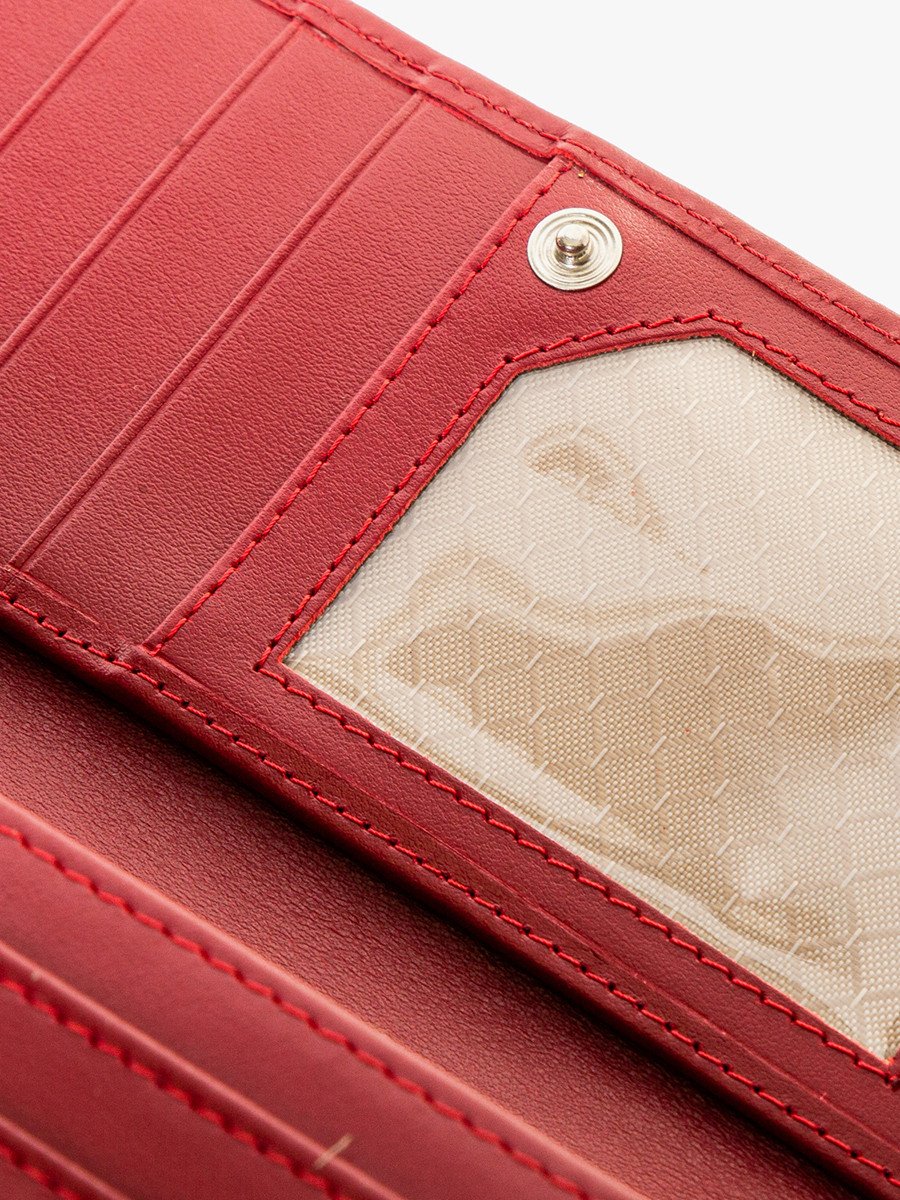 Wytłaczany bordowy portfel damski