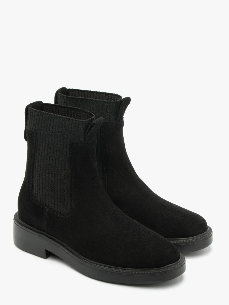 Czarne sztyblety damskie z elastyczną gumą