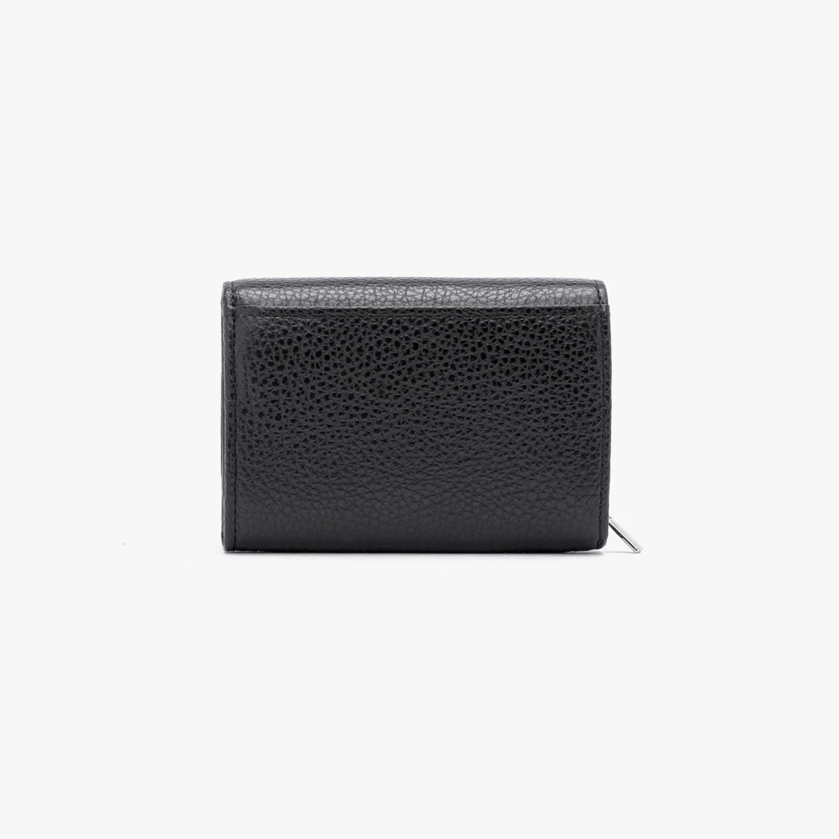 Czarny portfel ze srebrnymi detalami