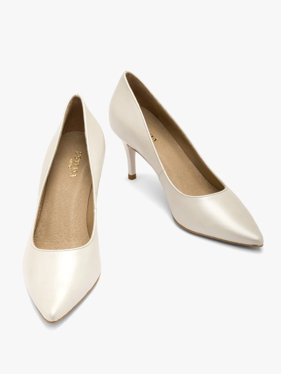 Perłowe czółenka damskie