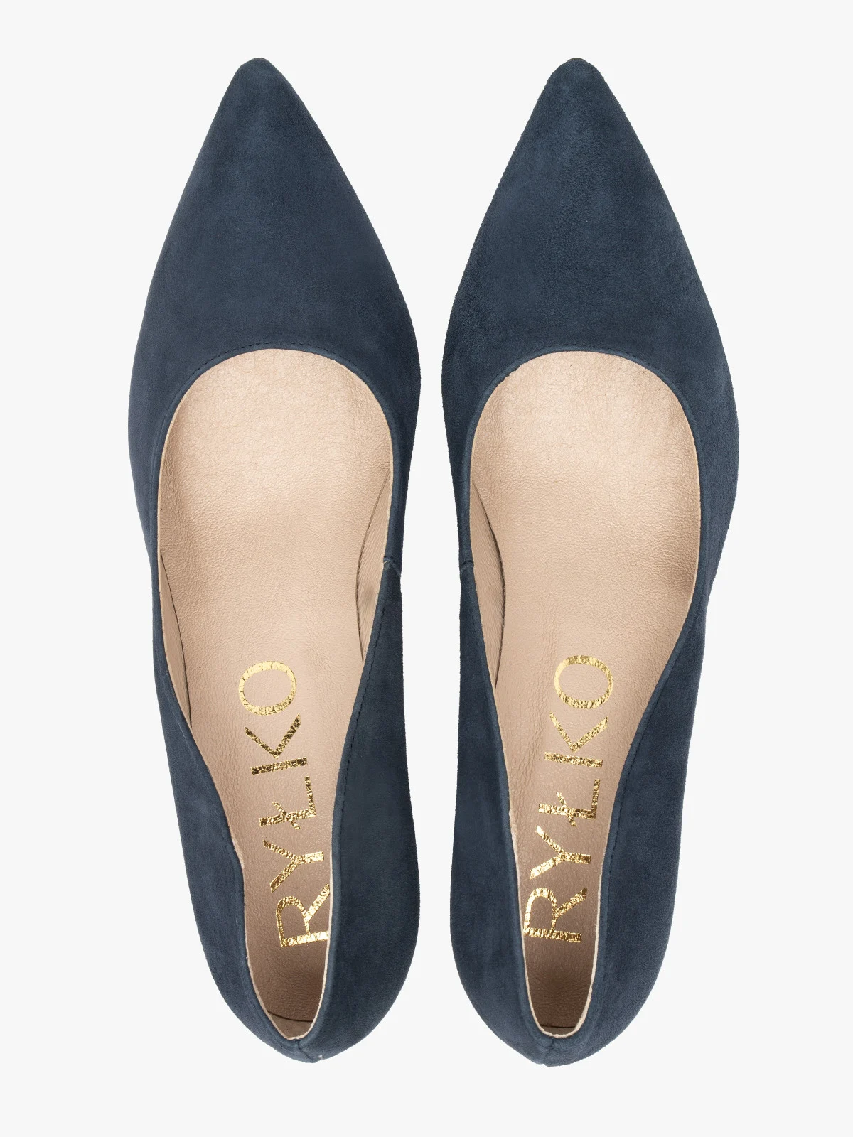 Granatowe czółenka na słupku