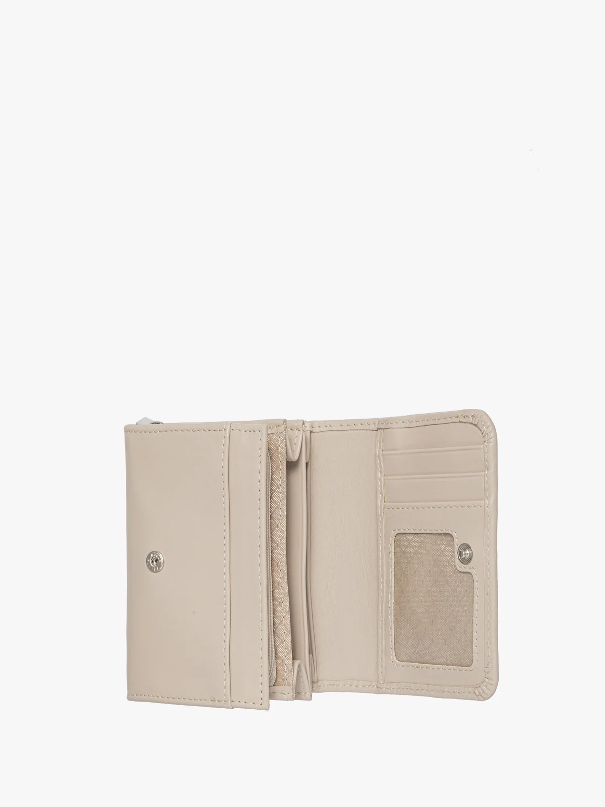 Wytłaczany beżowy portfel damski