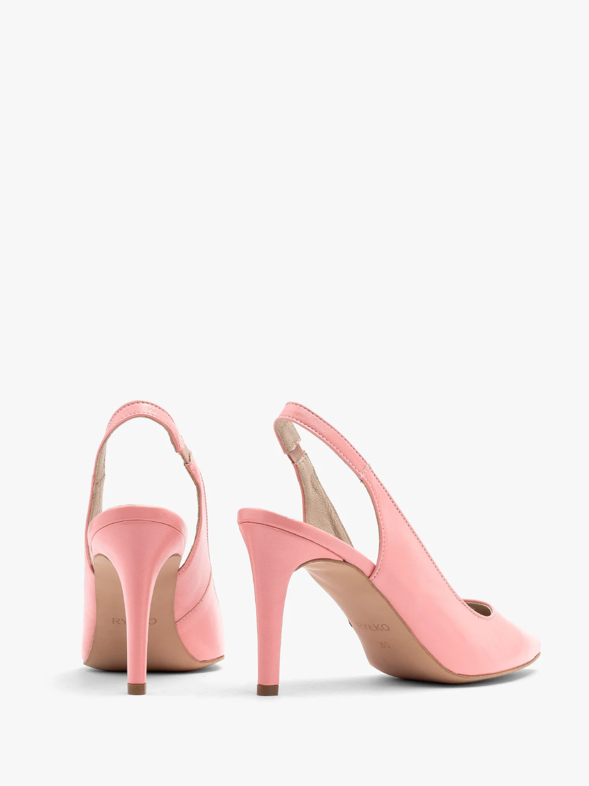 Różowe czółenka damskie z paskiem na pięcie