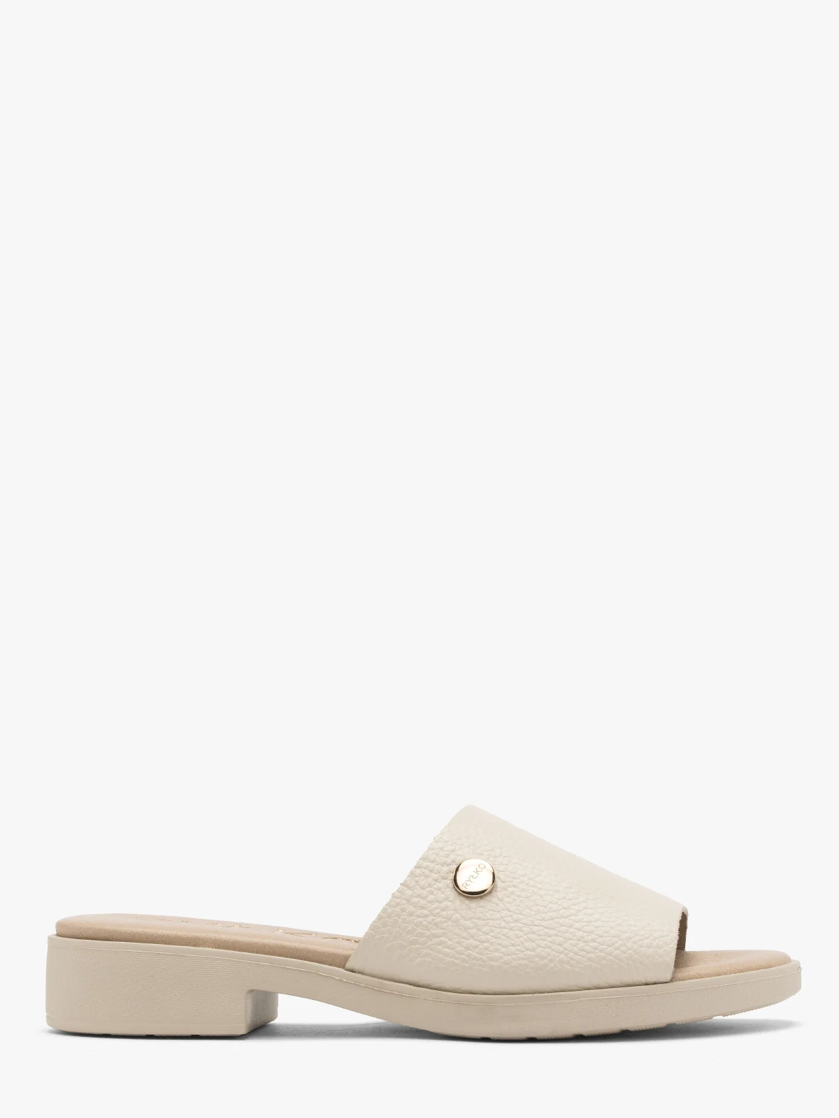 Kremowe klapki na lekkim spodzie