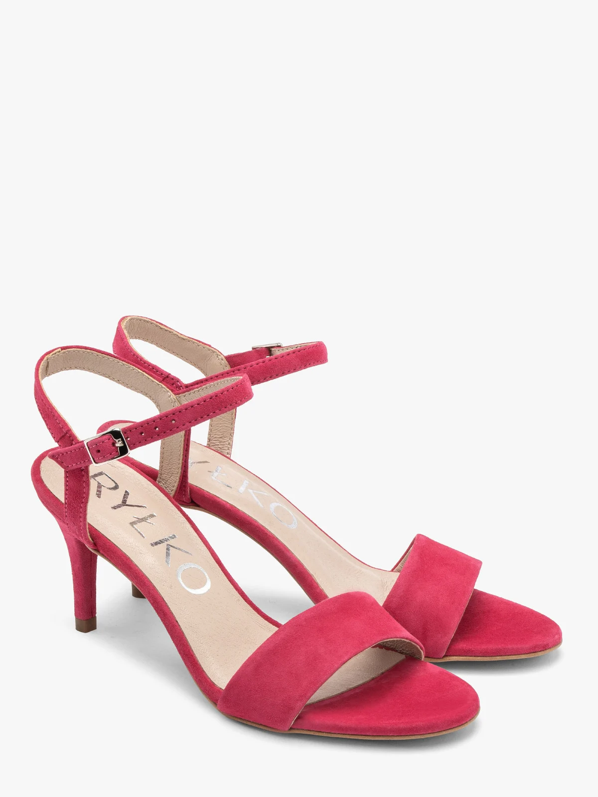 Sandały w kolorze fuksji na szpilce