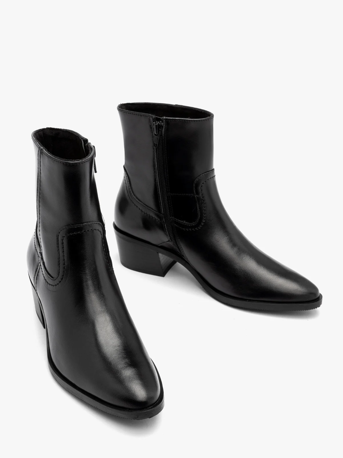 Czarne botki damskie na niskim klocku