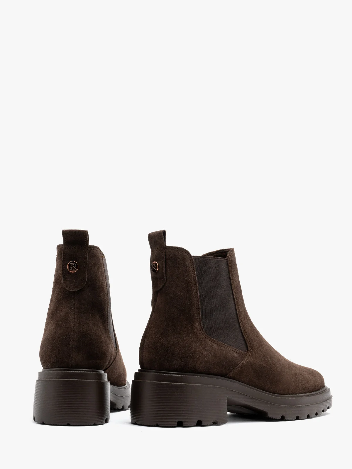 Brązowe, welurowe sztyblety damskie