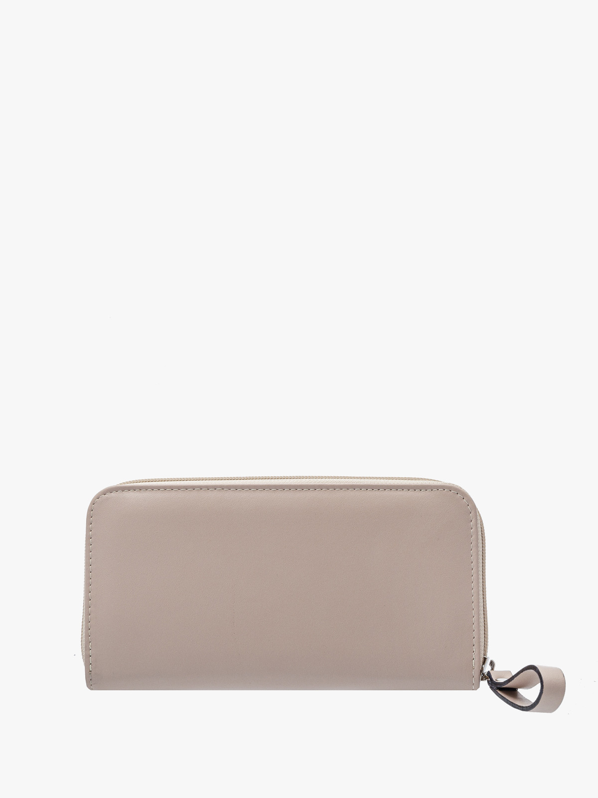 Beżowy portfel damski ze srebrnymi detalami