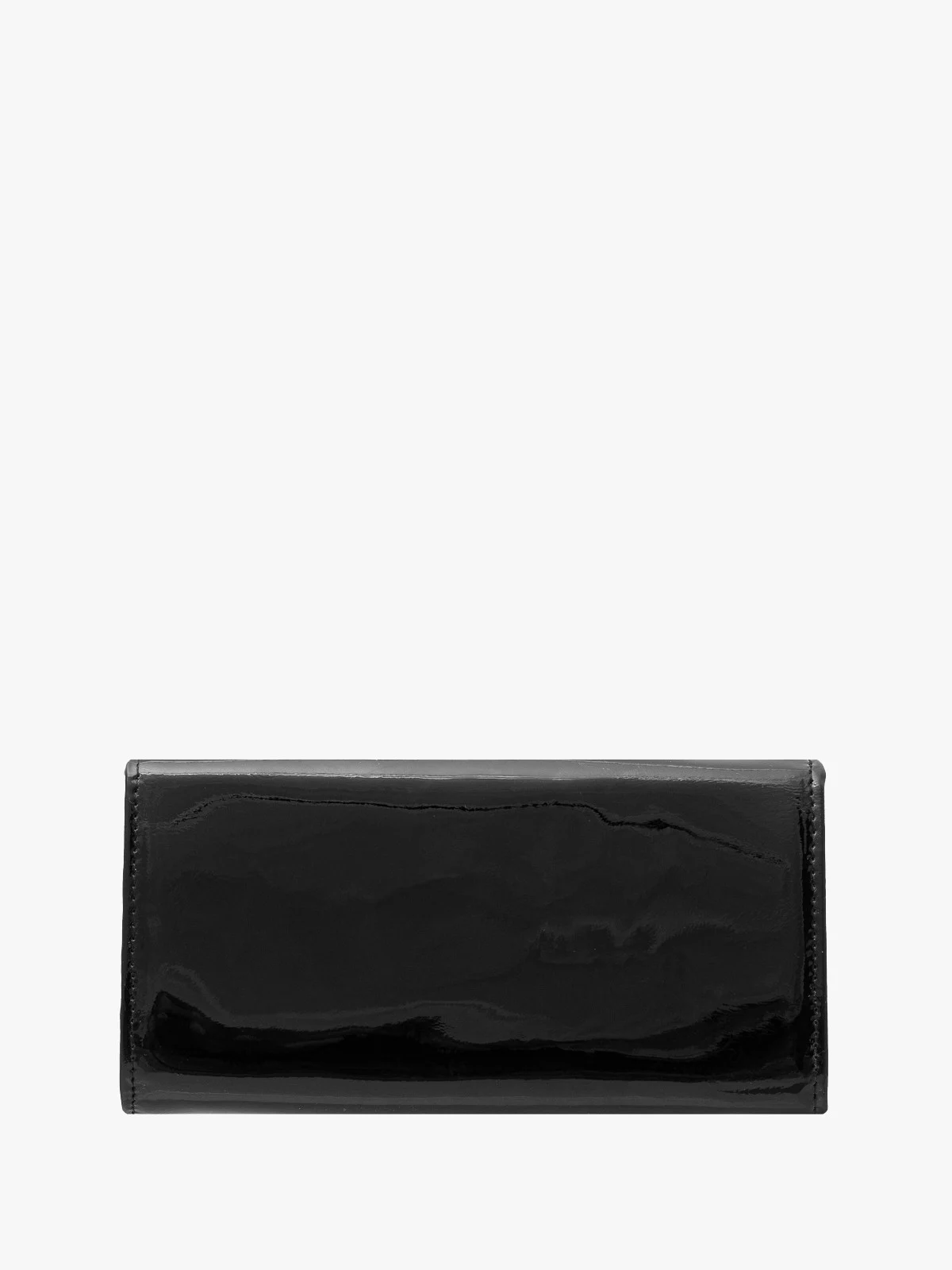 Czarny, lakierowany portfel damski