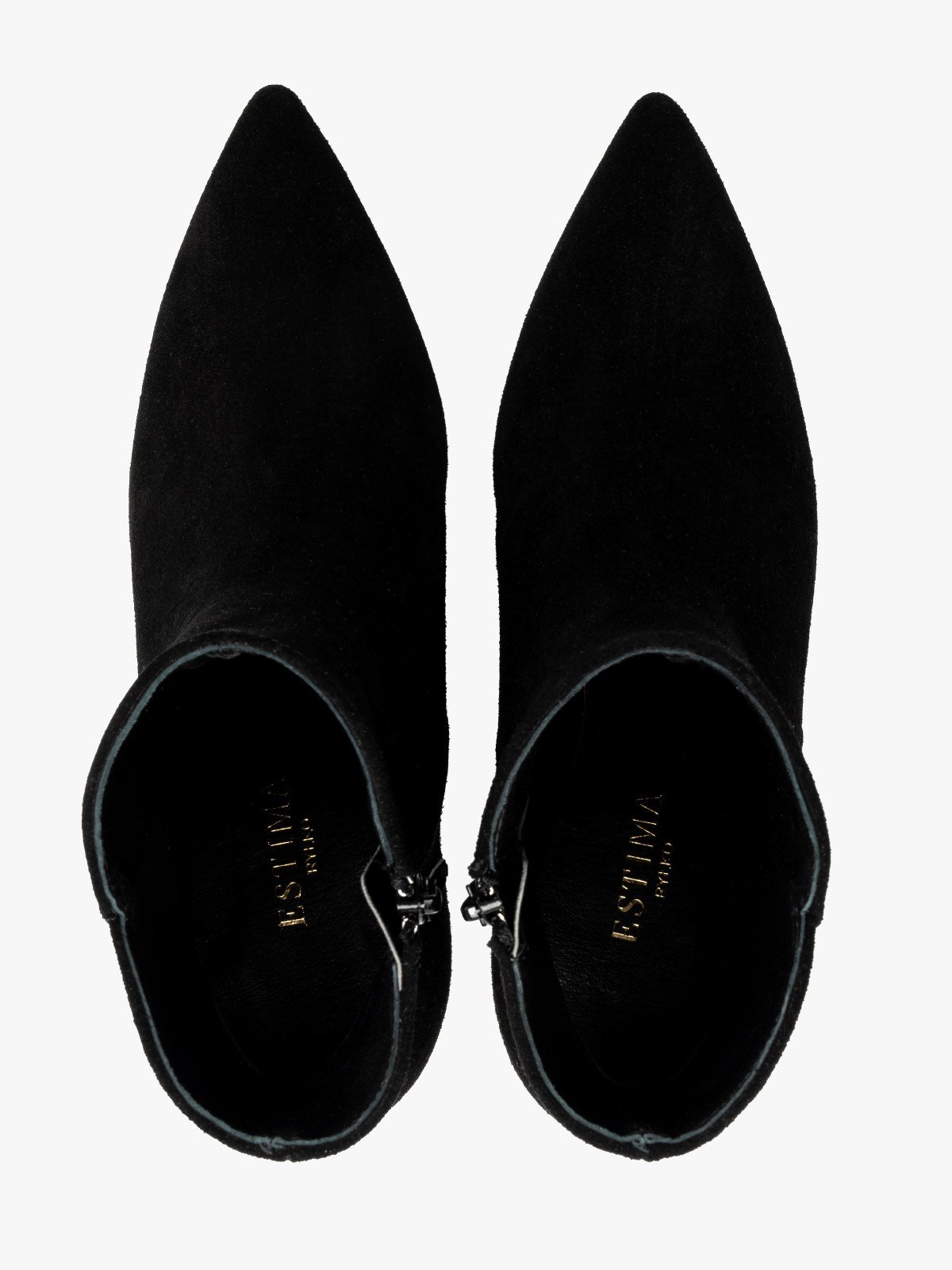 Czarne botki damskie na grubej szpilce