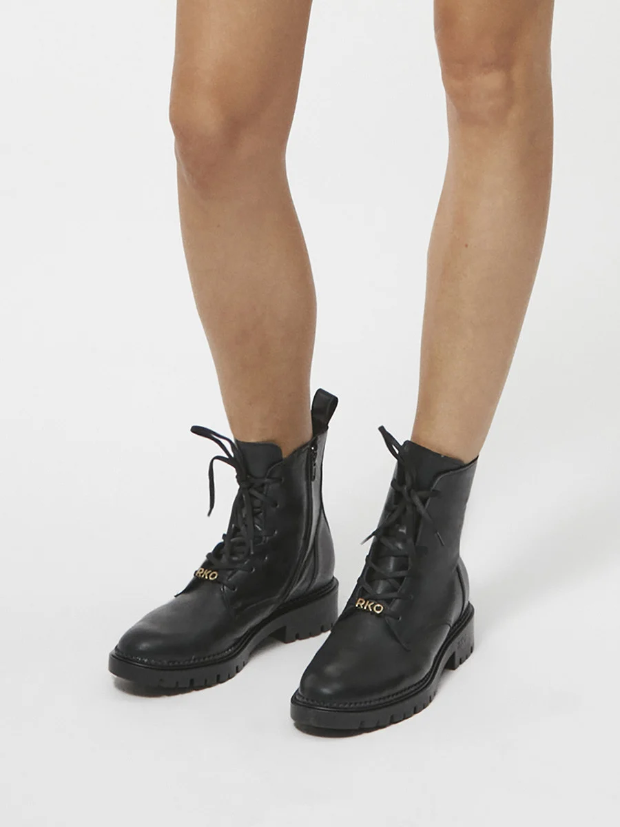 Czarne trzewiki workery damskie