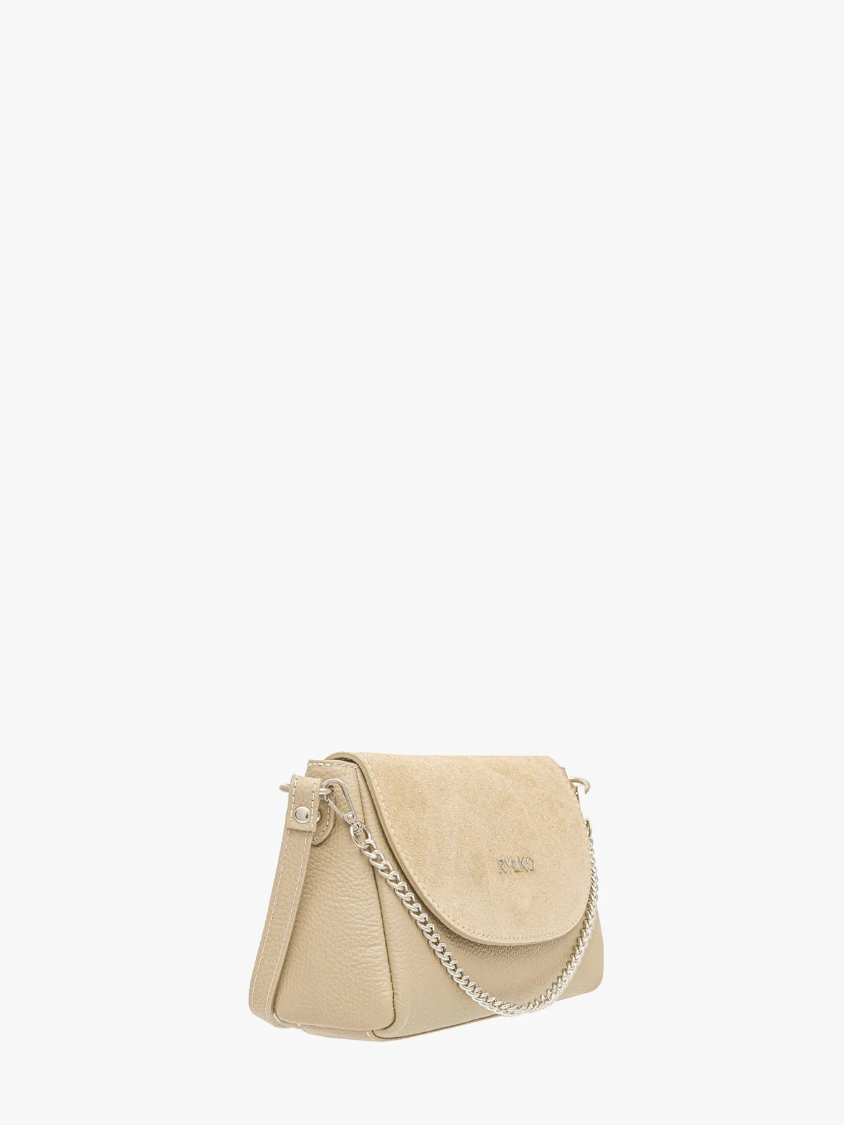 Mała beżowa torebka z łańcuszkiem