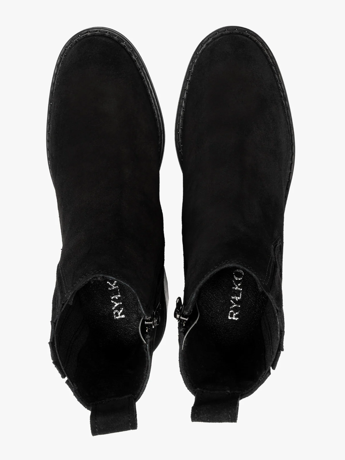 Czarne sztyblety damskie z zamkiem