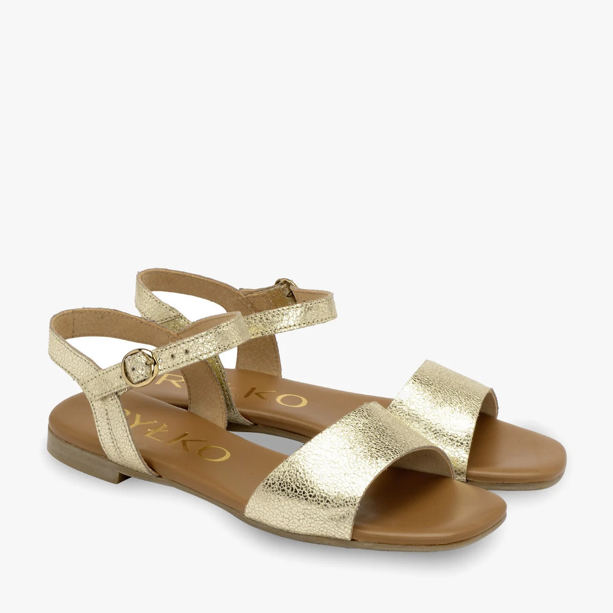 Platynowe sandały z odkrytą piętą