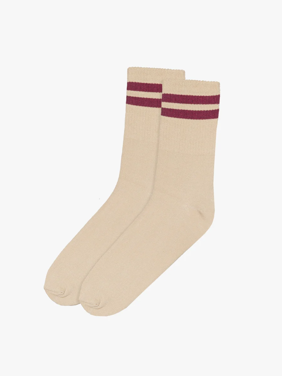 Beżowe skarpety z paskami