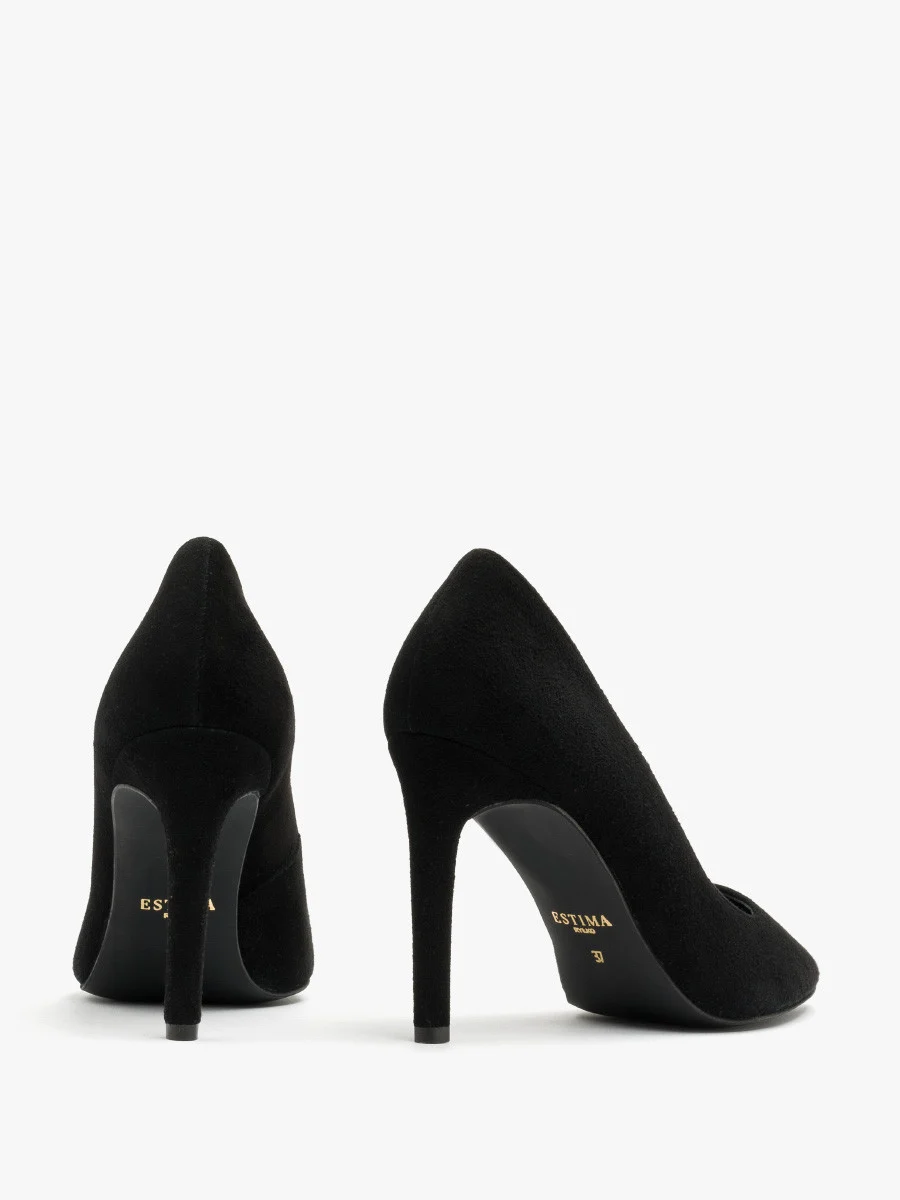 Czarne czółenka na wysokim obcasie