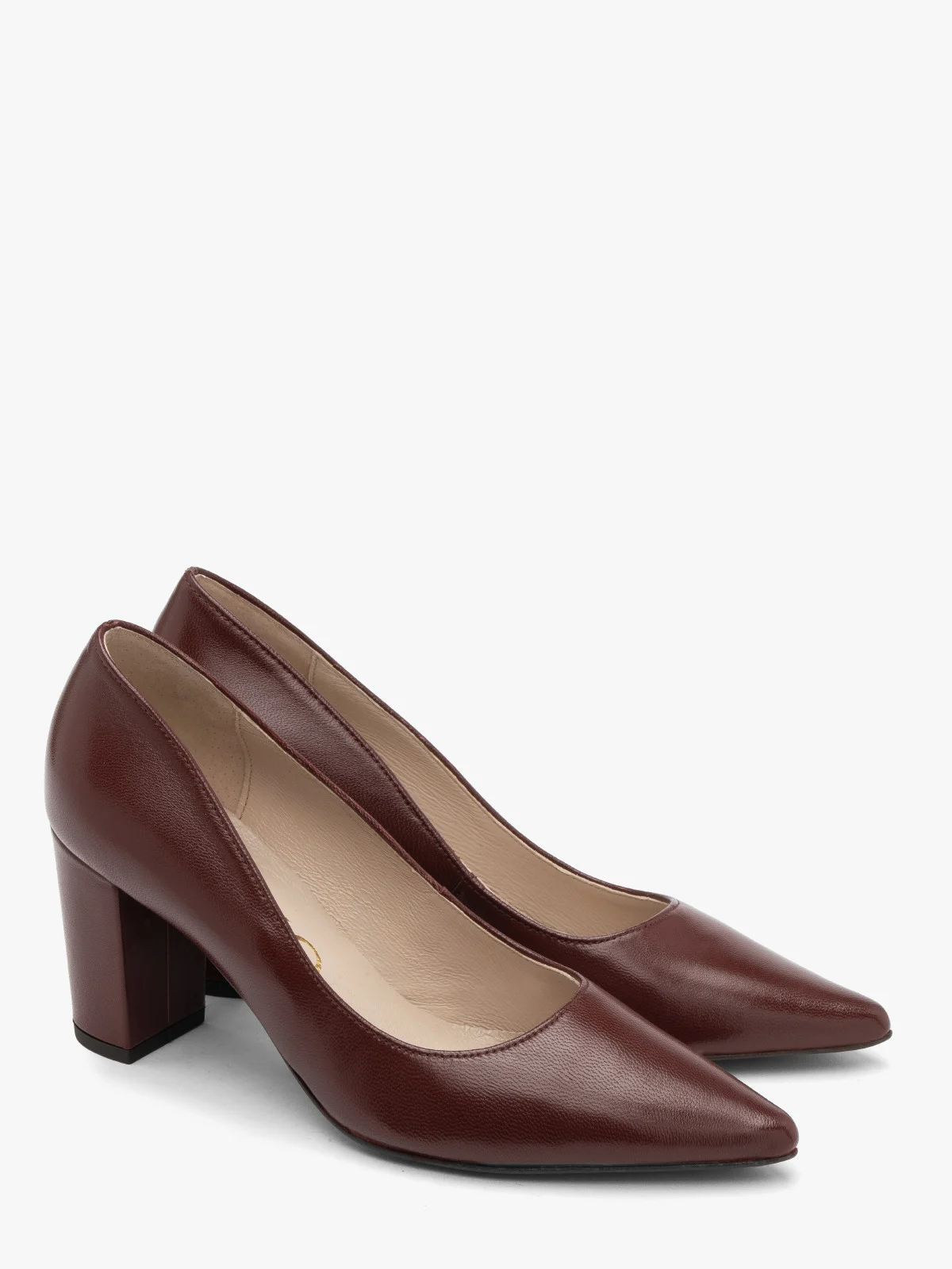 Bordowe czółenka damskie na słupku