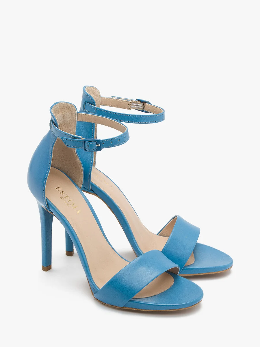 Niebieskie sandały na wysokiej szpilce