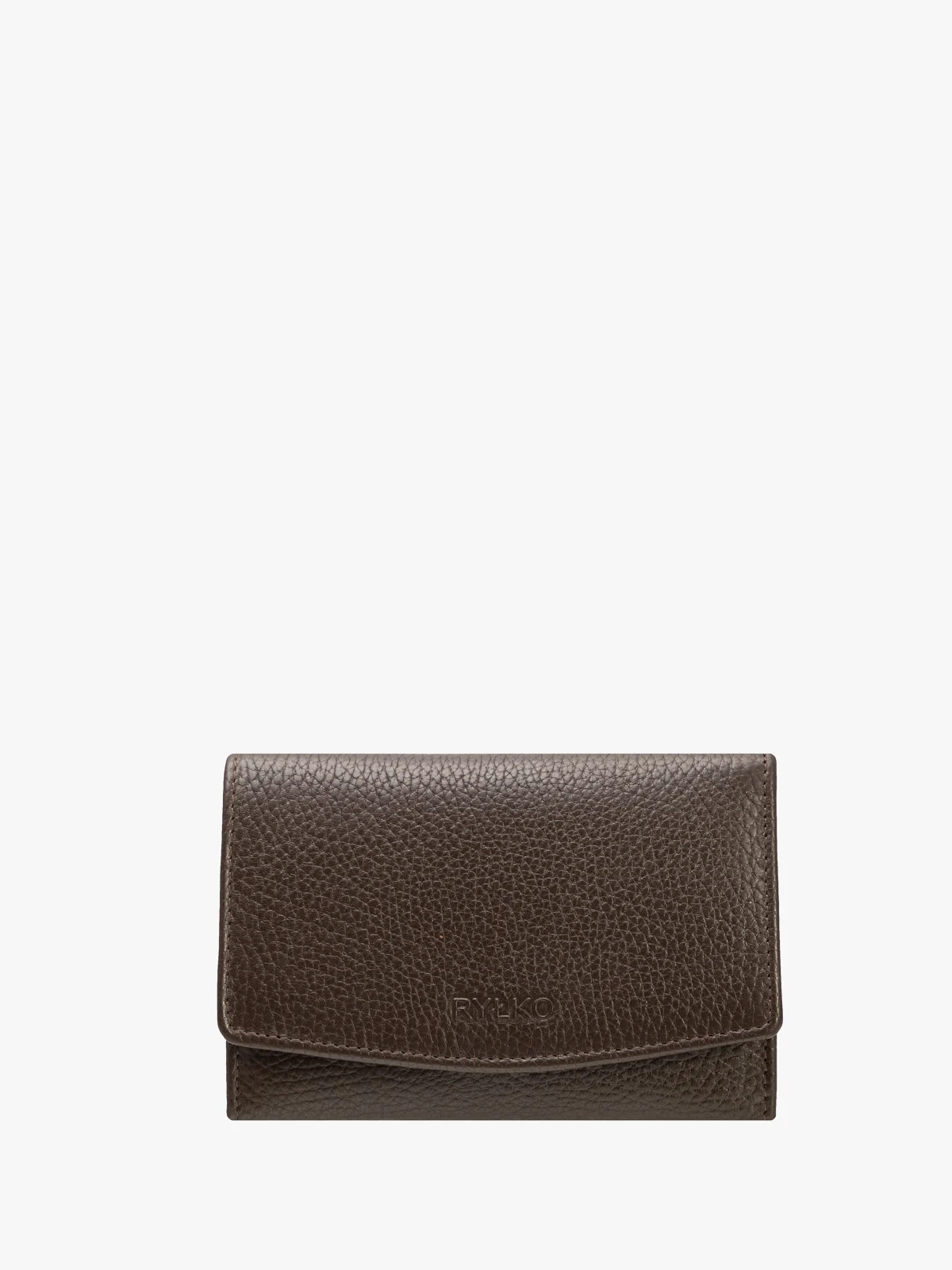 Ciemnobrązowy portfel damski z logotypem