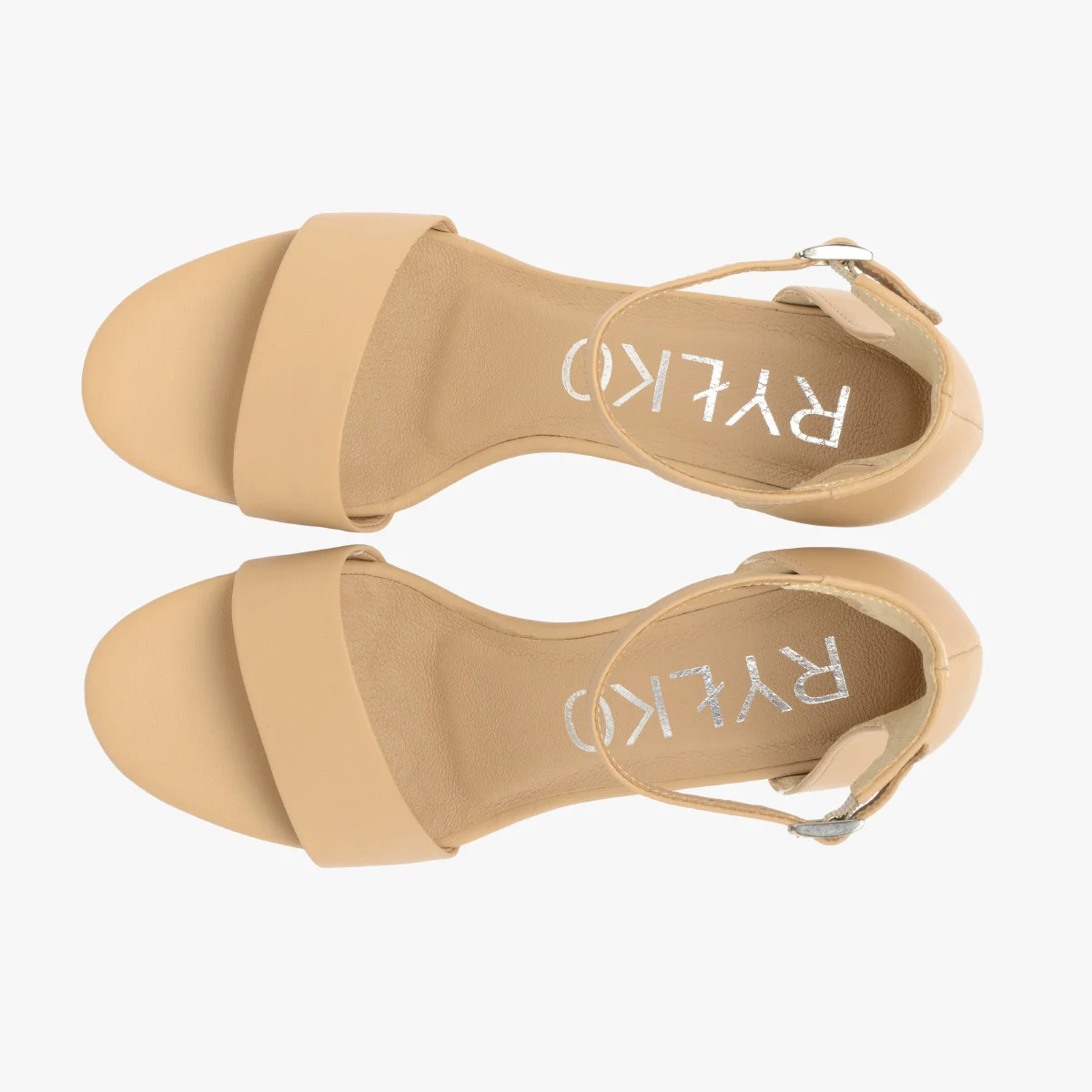 Beżowe sandały na słupku