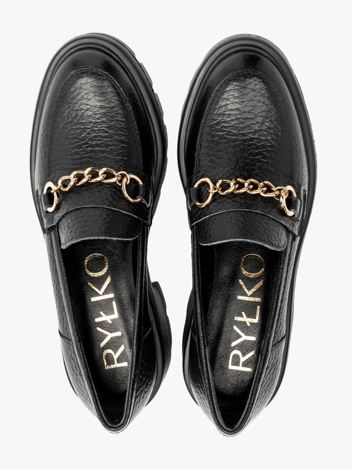 Czarne mokasyny damskie na masywnym spodzie